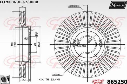 Maxtech 865250.0060 - Bremžu diski autodraugiem.lv