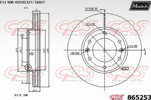 Maxtech 865253.0000 - Bremžu diski autodraugiem.lv