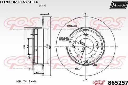 Maxtech 865257.0000 - Bremžu diski autodraugiem.lv