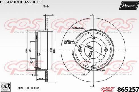 Maxtech 865257.0080 - Bremžu diski autodraugiem.lv