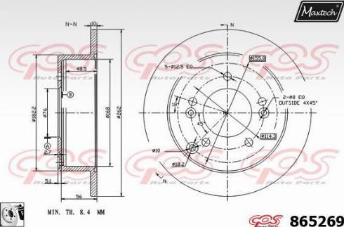 Maxtech 865269.0080 - Bremžu diski autodraugiem.lv