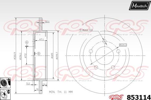 Maxtech 865269 - Bremžu diski autodraugiem.lv