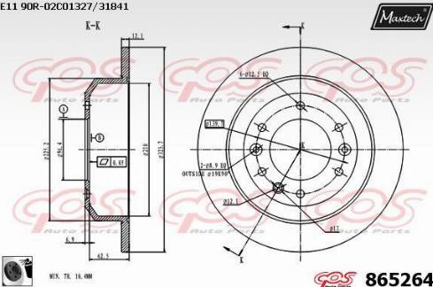 Maxtech 865264.0060 - Bremžu diski autodraugiem.lv