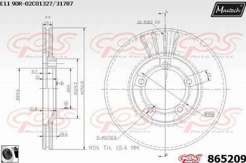 Maxtech 865209.0060 - Bremžu diski autodraugiem.lv