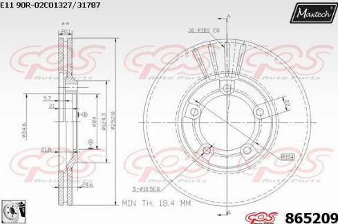 Maxtech 865209.0080 - Bremžu diski autodraugiem.lv