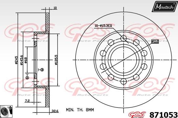 Maxtech 865204 - Bremžu diski autodraugiem.lv