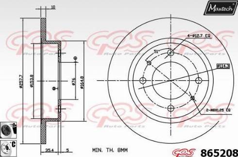 Maxtech 865208.6060 - Bremžu diski autodraugiem.lv