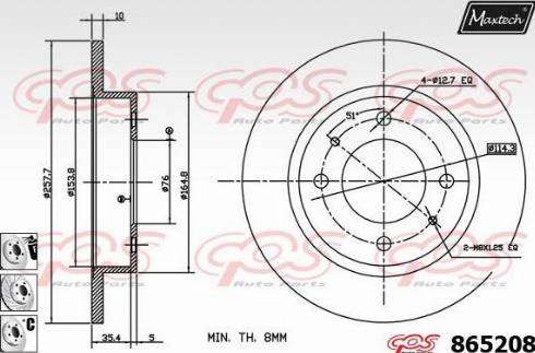 Maxtech 865208.6880 - Bremžu diski autodraugiem.lv