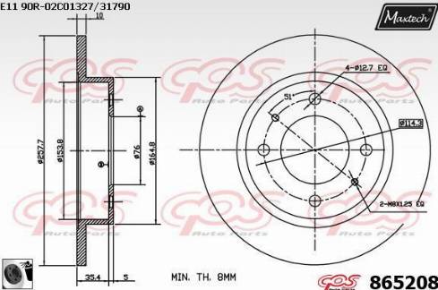 Maxtech 865208.0060 - Bremžu diski autodraugiem.lv