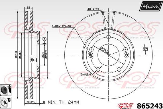 Maxtech 865203 - Bremžu diski autodraugiem.lv