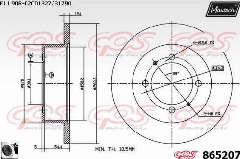 Maxtech 865207.0060 - Bremžu diski autodraugiem.lv