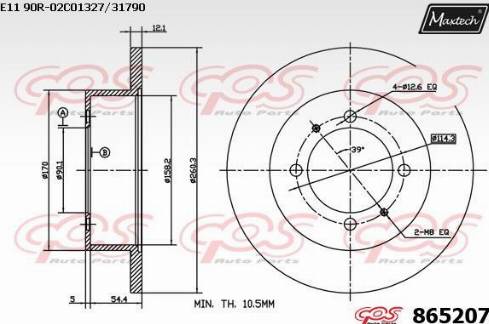 Maxtech 865207.0000 - Bremžu diski autodraugiem.lv