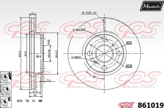 Maxtech 865220 - Bremžu diski autodraugiem.lv