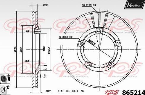 Maxtech 865214.6060 - Bremžu diski autodraugiem.lv