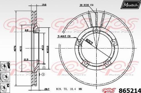 Maxtech 865214.6880 - Bremžu diski autodraugiem.lv