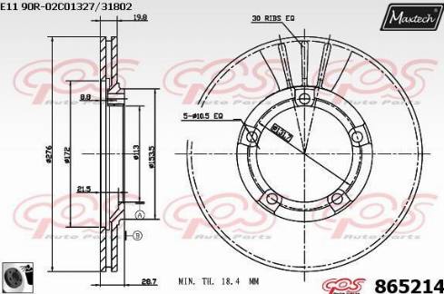 Maxtech 865214.0060 - Bremžu diski autodraugiem.lv