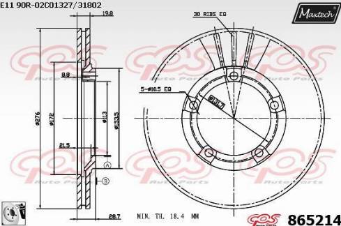 Maxtech 865214.0080 - Bremžu diski autodraugiem.lv