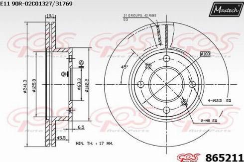 Maxtech 865211.0000 - Bremžu diski autodraugiem.lv