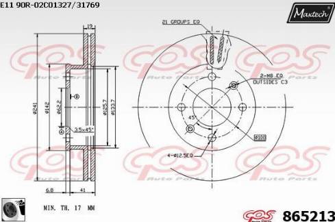 Maxtech 865213.0060 - Bremžu diski autodraugiem.lv