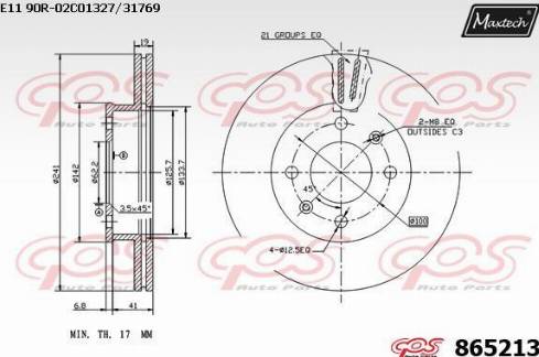 Maxtech 865213.0000 - Bremžu diski autodraugiem.lv