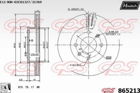 Maxtech 865213.0080 - Bremžu diski autodraugiem.lv