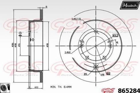 Maxtech 865284.0060 - Bremžu diski autodraugiem.lv