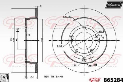 Maxtech 865284.0080 - Bremžu diski autodraugiem.lv