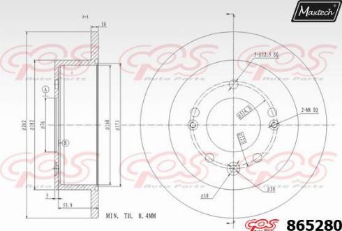 Maxtech 865280.0000 - Bremžu diski autodraugiem.lv