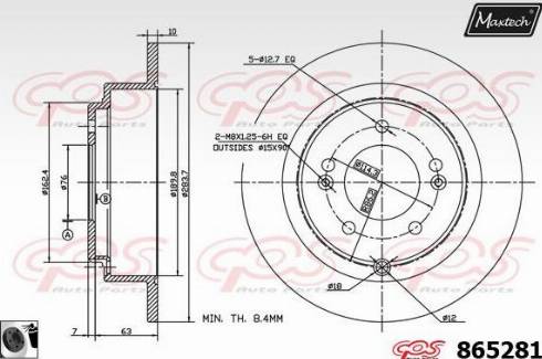 Maxtech 865281.0060 - Bremžu diski autodraugiem.lv