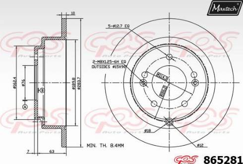 Maxtech 865281.0000 - Bremžu diski autodraugiem.lv