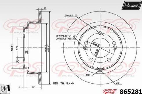 Maxtech 865281.0080 - Bremžu diski autodraugiem.lv