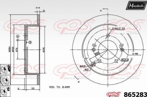 Maxtech 865283.6880 - Bremžu diski autodraugiem.lv