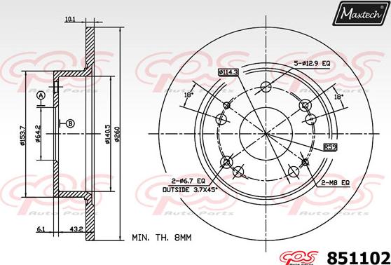 Maxtech 865287 - Bremžu diski autodraugiem.lv