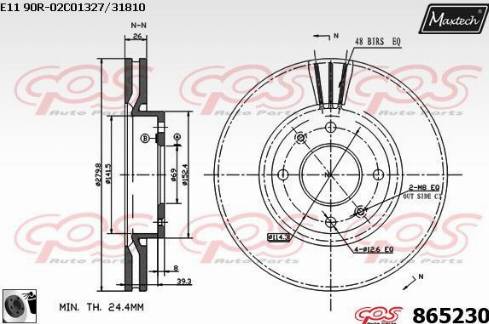 Maxtech 865230.0060 - Bremžu diski autodraugiem.lv