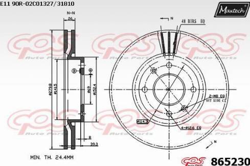 Maxtech 865230.0000 - Bremžu diski autodraugiem.lv