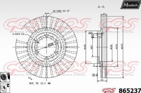 Maxtech 865237.6060 - Bremžu diski autodraugiem.lv