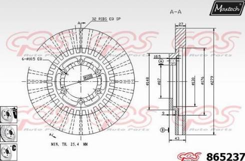 Maxtech 865237.6880 - Bremžu diski autodraugiem.lv