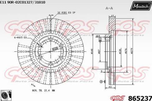 Maxtech 865237.0060 - Bremžu diski autodraugiem.lv