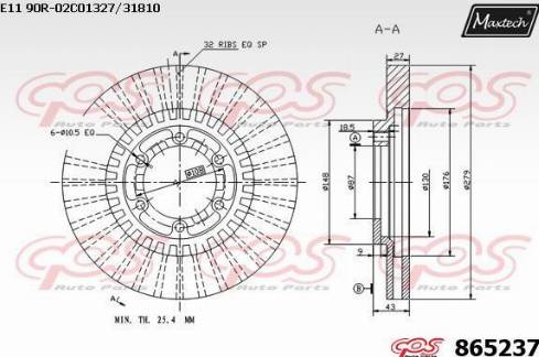 Maxtech 865237.0000 - Bremžu diski autodraugiem.lv