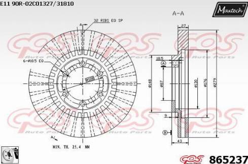 Maxtech 865237.0080 - Bremžu diski autodraugiem.lv