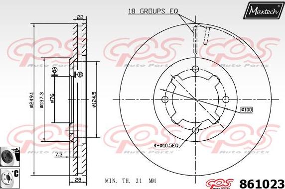 Maxtech 865237 - Bremžu diski autodraugiem.lv