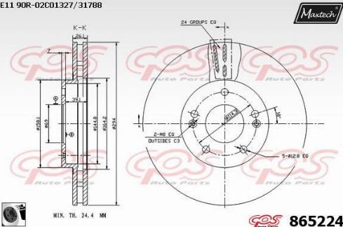 Maxtech 865224.0060 - Bremžu diski autodraugiem.lv