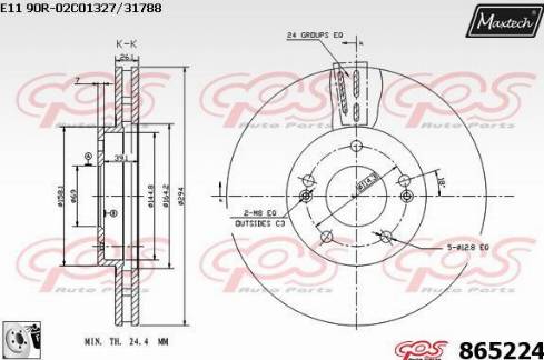 Maxtech 865224.0080 - Bremžu diski autodraugiem.lv