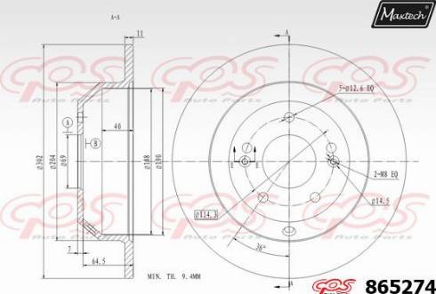 Maxtech 865274.0000 - Bremžu diski autodraugiem.lv