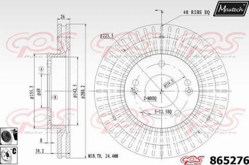 Maxtech 865276.6060 - Bremžu diski autodraugiem.lv