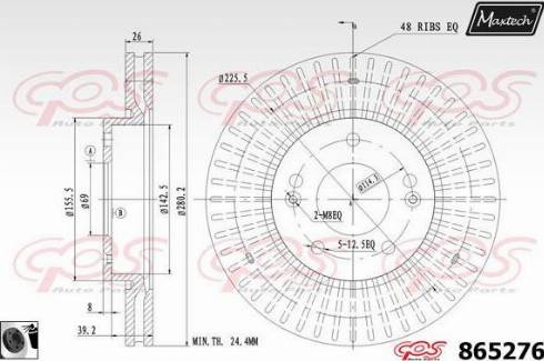 Maxtech 865276.0060 - Bremžu diski autodraugiem.lv