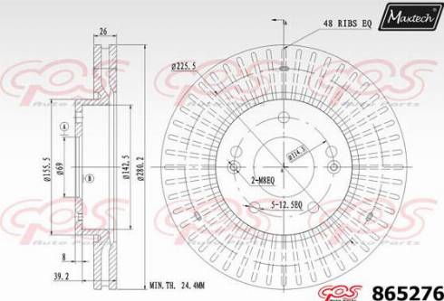 Maxtech 865276.0000 - Bremžu diski autodraugiem.lv