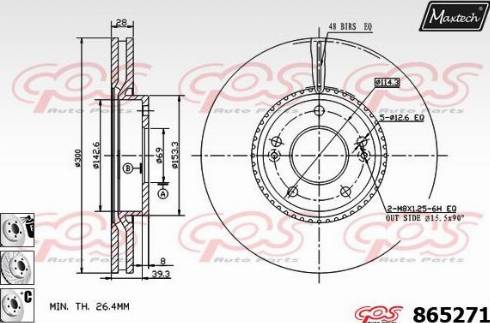 Maxtech 865271.6880 - Bremžu diski autodraugiem.lv