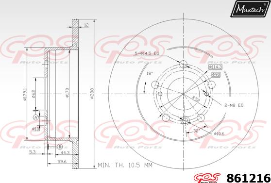 Maxtech 865273 - Bremžu diski autodraugiem.lv