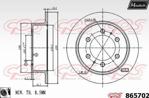 Maxtech 865702.0060 - Bremžu diski autodraugiem.lv